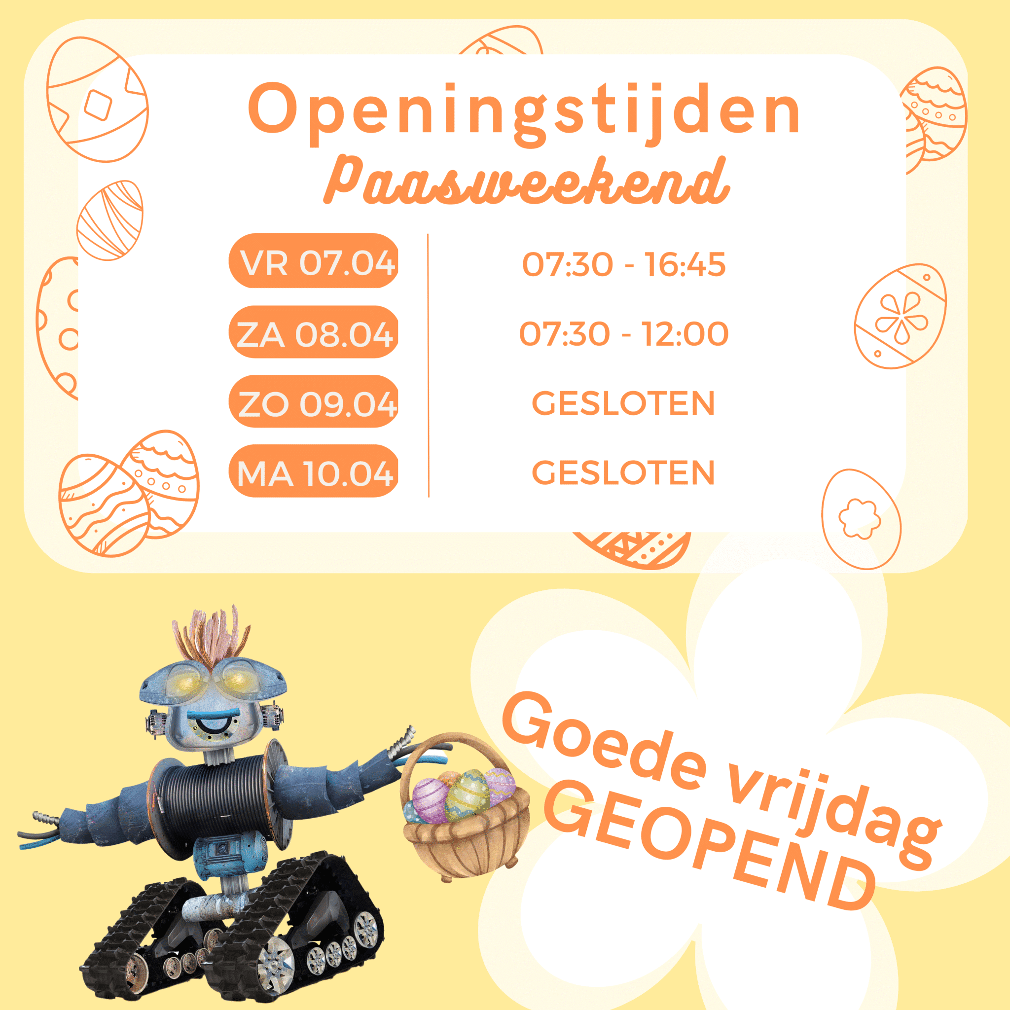 Openingstijden paasweekend! Krommenhoek Metals